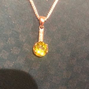 Peridot rhinestone necklace